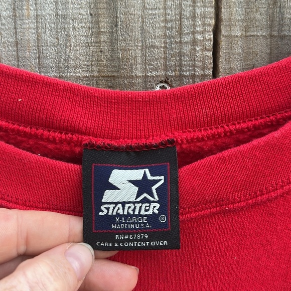 Vintage STARTER Red Nebraska Crewneck Sweater Size XL - Picture 3 of 7